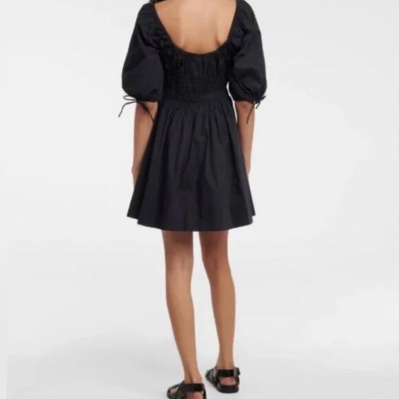 House of Harlow 1960 Puff Sleeve Smocked Cotton Poplin Peasant Mini Dress - Picture 2 of 9